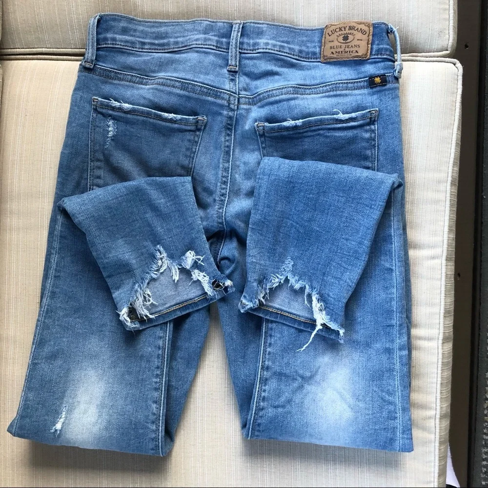 Lucky Brand Jeans Brooke Legging Denim skinny Jeans 25 light color Distressed - Picture 4 of 5